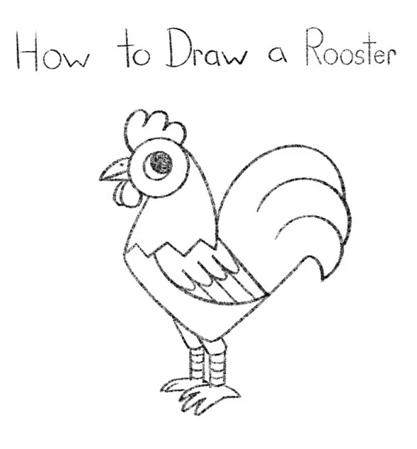 How to Draw a Rooster Click for PDF printable
