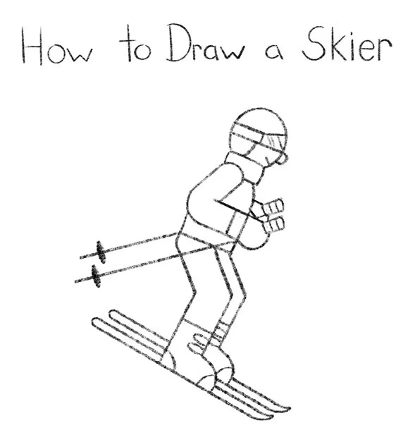 How to Draw a Skier Click for PDF printable