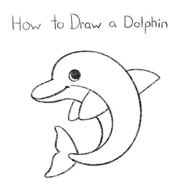 How to Draw a Dolphin Click for PDF printable