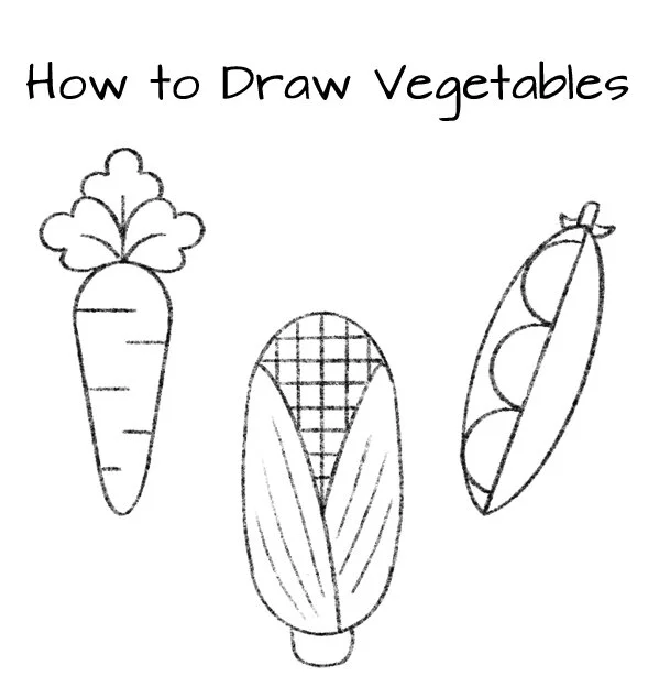 How to Draw Vegetables Click for PDF printable