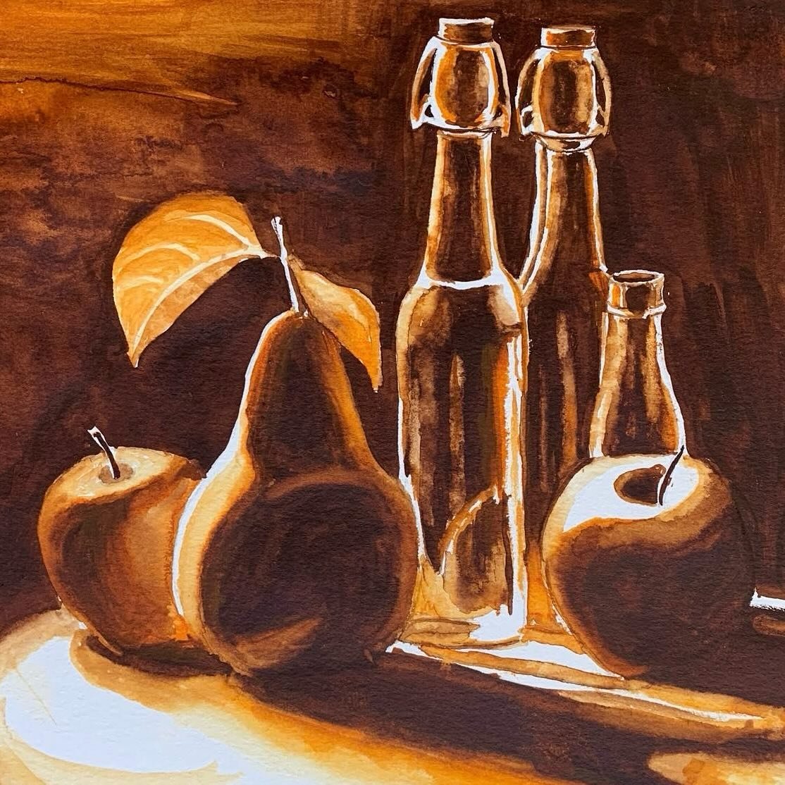 This gorgeous monochromatic #stilllife painting was created by Cheryl in our adult watercolour class. Here at Freehand, our adult afternoon classes are an opportunity to learn new skills and refresh old ones in a relaxing and supportive environment. 