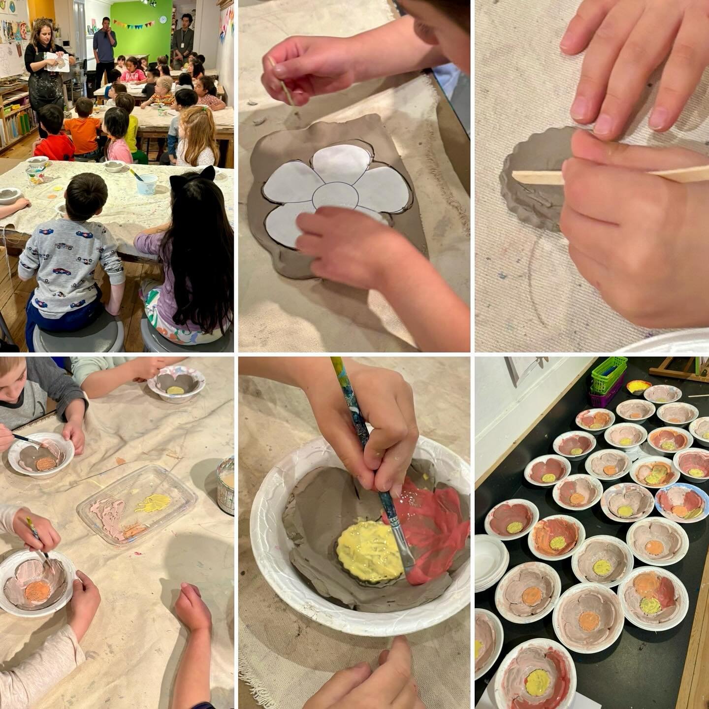 #Didyouknow that we offer #schoolgroupworkshops at Freehand? Today we had the pleasure of hosting a wonderful group of #kindergartenartists from @bedfordparkpsto for a #ceramics workshop. We learned all about clay, and built and glazed our own spring