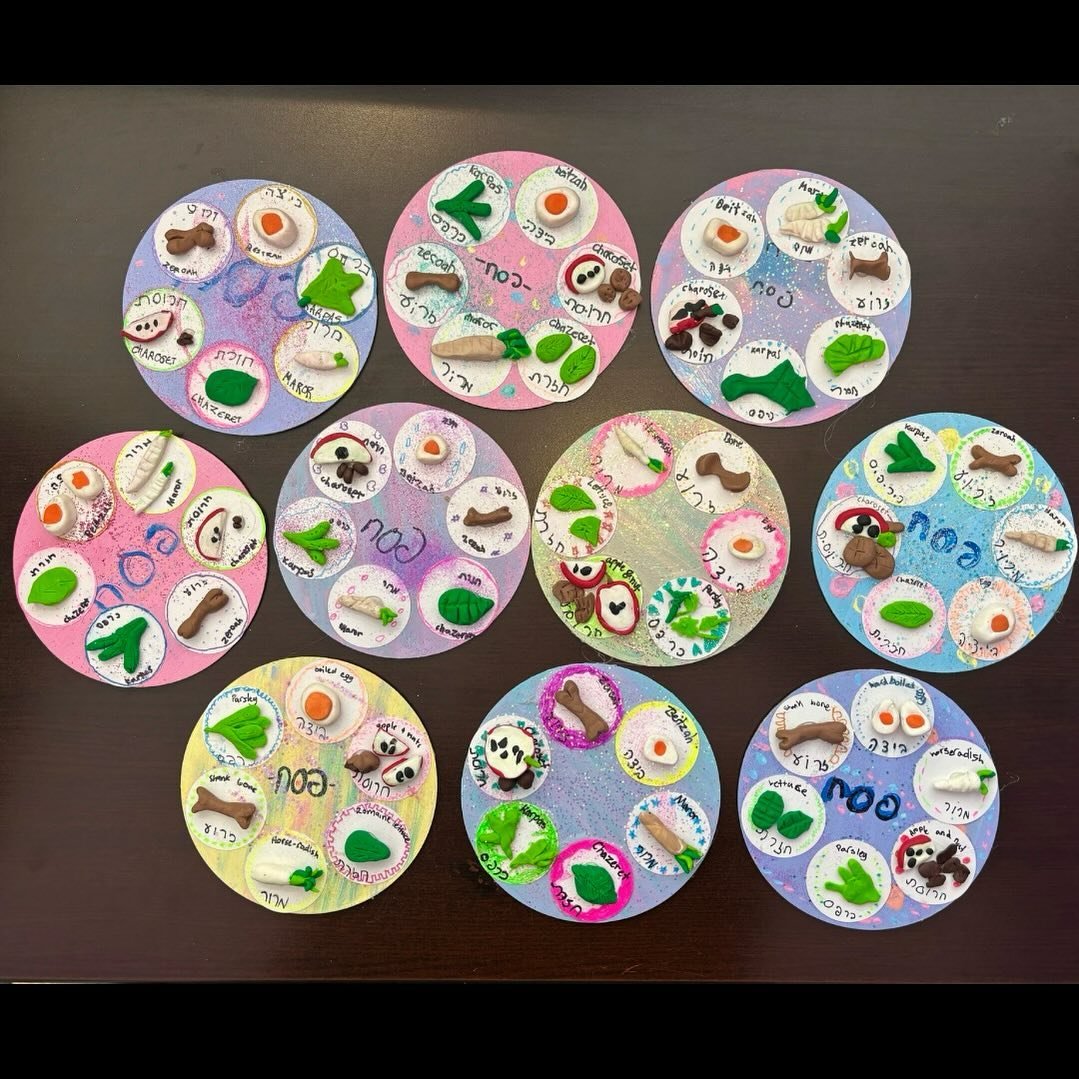 We kicked off our Passover camps today with a great group of young artists. In the morning, our campers designed their own miniature seder plates and created tiny versions of the six Passover foods. We absolutely love the results - great work, camper