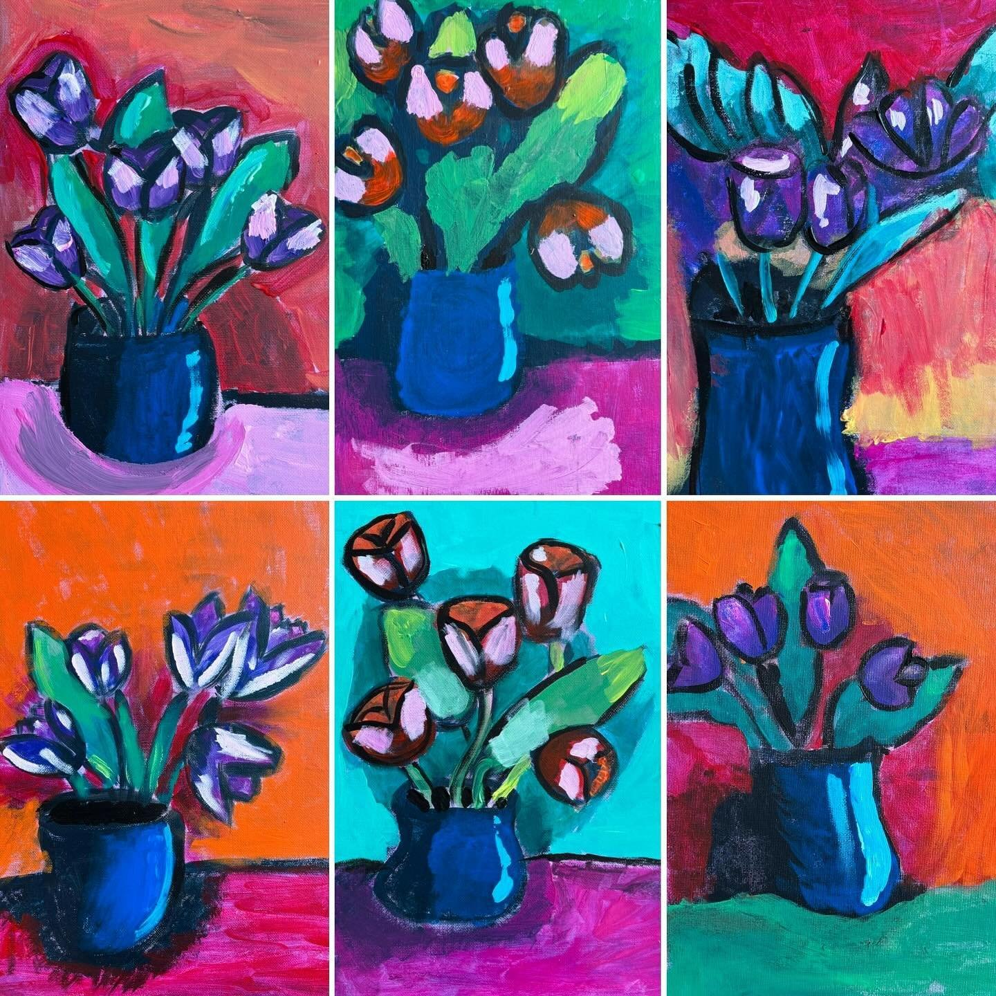 Today was our second day of #Passoverartcamp and we had fun creating and feeling #springtimevibes with a talented group of young artists from @LeoBaeckds . In the afternoon, we learned how to &ldquo;paint loosely&rdquo; with acrylic, and created thes