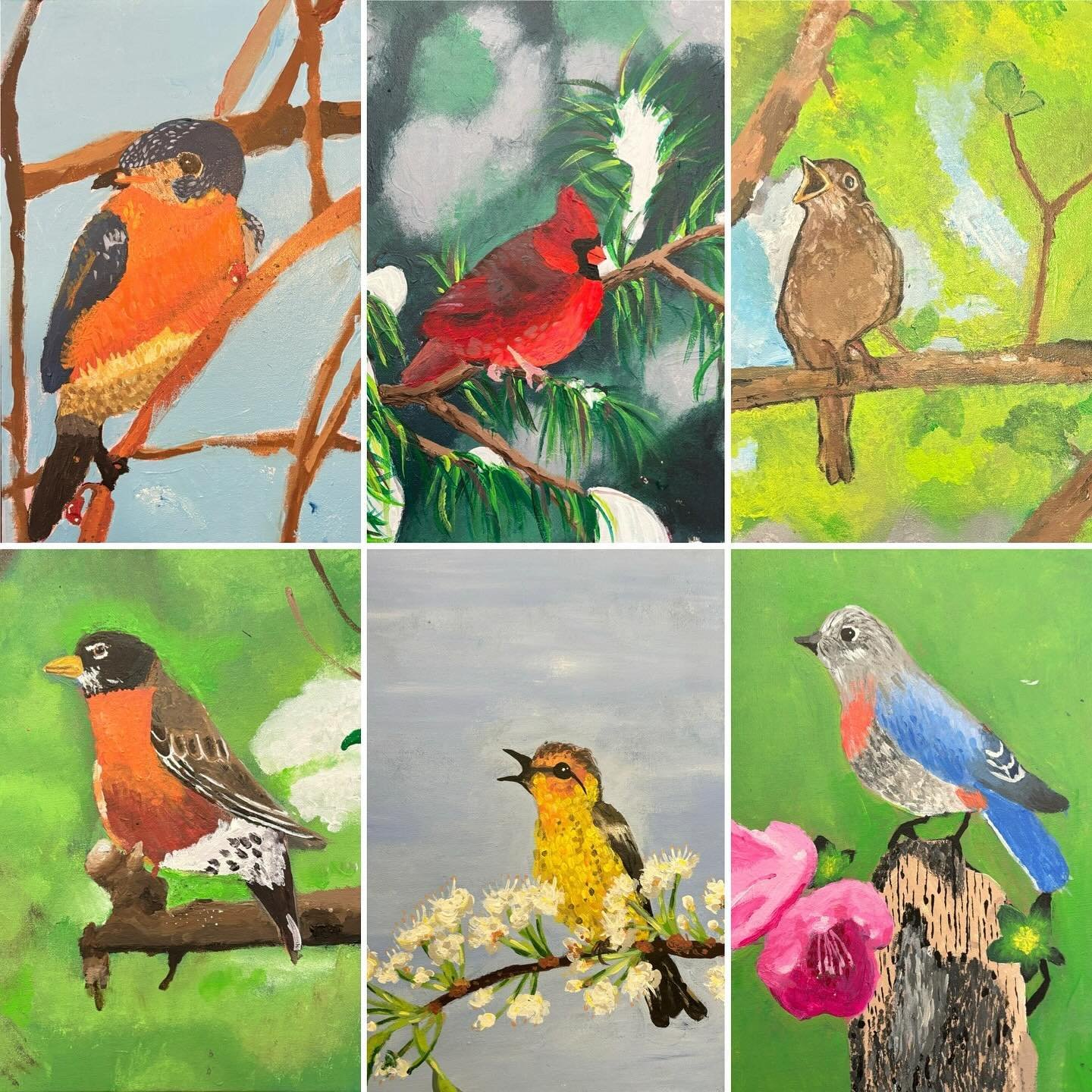 This year, our Tuesday #ArtFundamentals class has been sticking to an &ldquo;avian theme&rdquo; for our acrylic projects. In the fall, we painted roosters and hens. In the winter, we painted chickadees. In the spring, we each chose our own bird refer