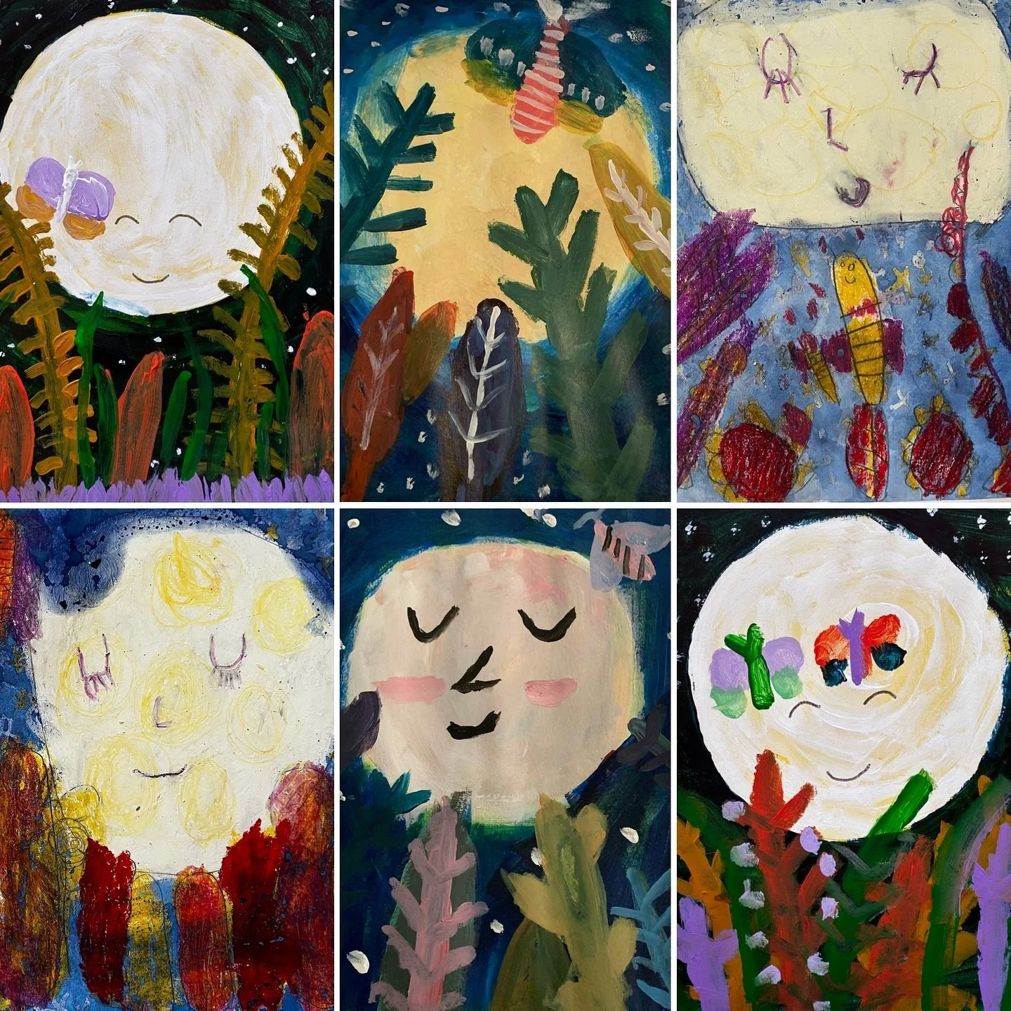 Happy Thanksgiving, Canada! Yesterday, we kicked off the long weekend with a PA Day art camp. In the morning, our young artists were inspired by the Harvest Moon. The Harvest Moon is the biggest and brightest full moon of the year, and this year it p