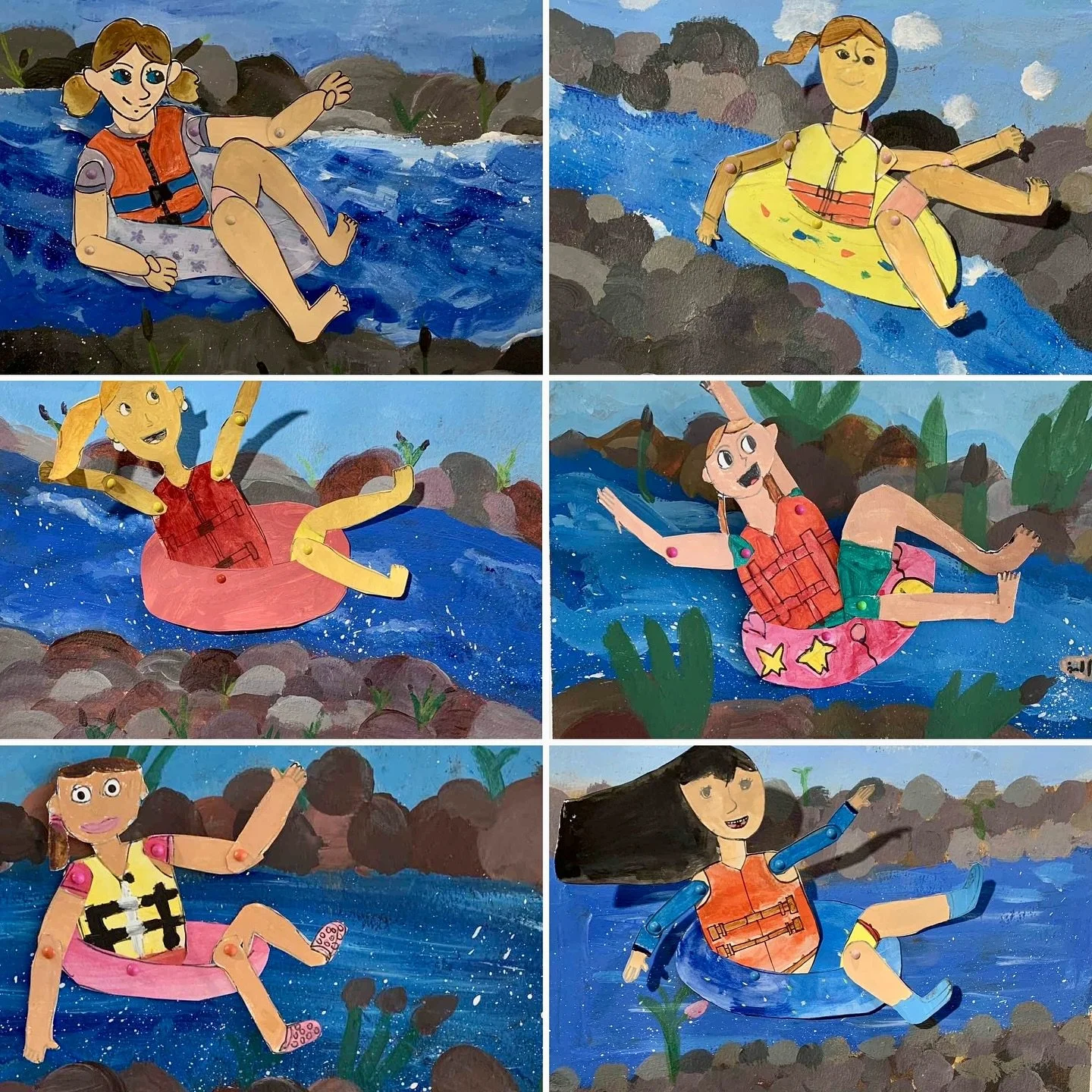 Tubing in October? With this weather, why not! It&rsquo;s been unseasonably warm this fall, and our Grade 4-6 and 6-8 classes decided to take a ride down the river to enjoy the autumn leaves. For this project, we used acrylic paint to create a river 
