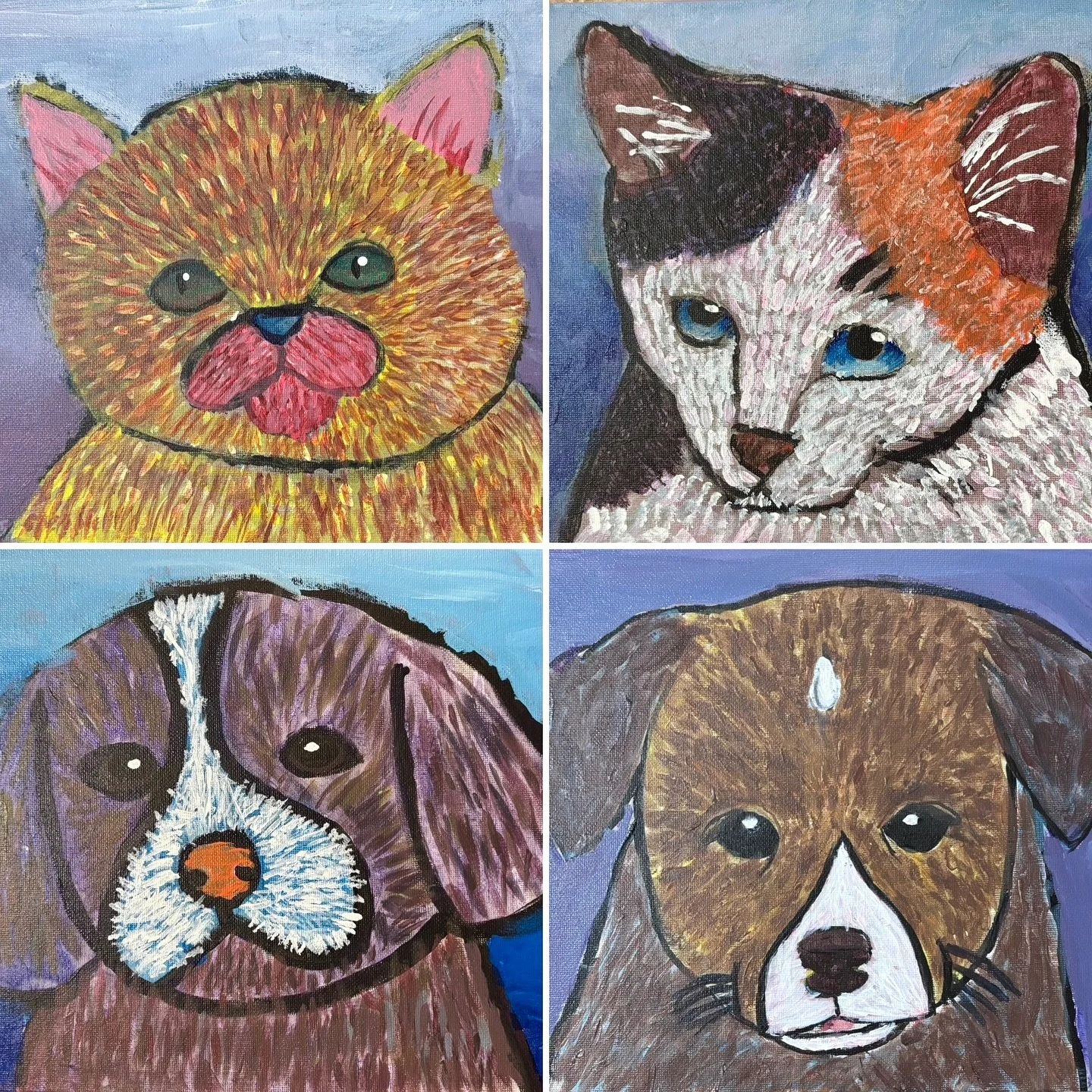Welcome to Fall Term 2 at Freehand. We&rsquo;re looking forward to another fabulous term of creative fun with friends both new and old! These beautiful acrylic paintings were made by our Wednesday Term 1 Drawing and Painting class. For this project, 