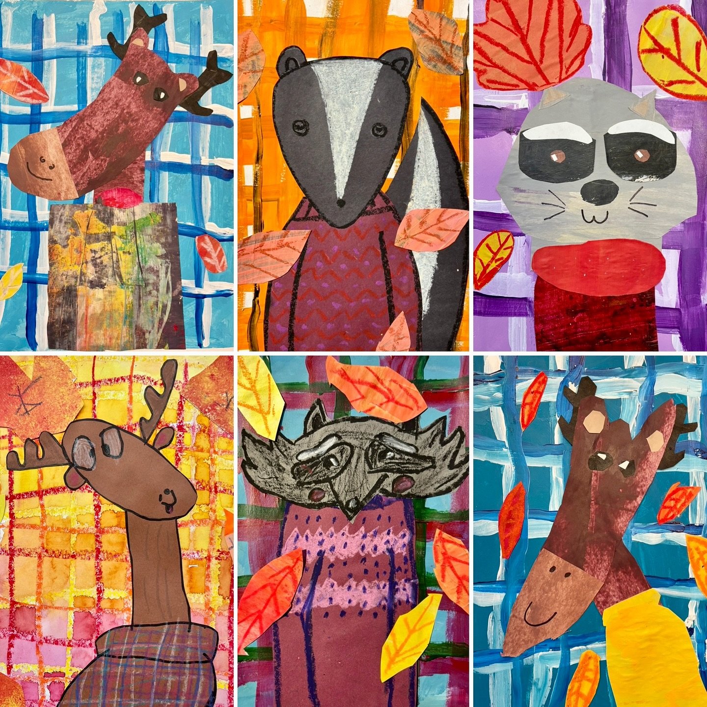 Today was our final PA Day camp for the fall, and we took the opportunity to bid farewell to the season and celebrate our favourite Canadian autumn animals. In the morning, we used paint and collage to create #mixedmediamasterpieces of classic Canadi