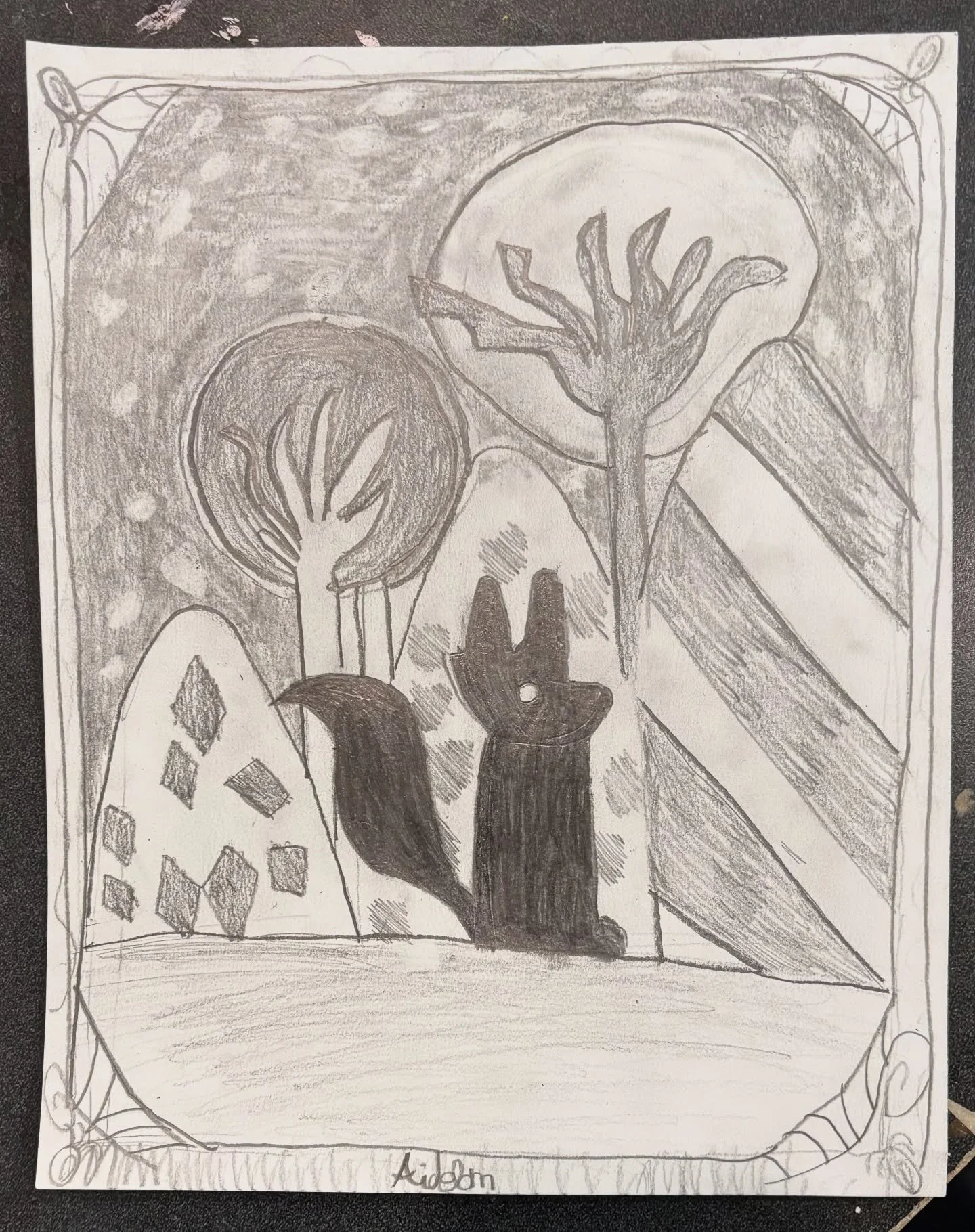 These magical forest greyscale drawings were made by our Saturday Grade 1-3 Drawing class. For this project, our young artists learned all about #gradedpencils and shading. We practiced making value scales and used different grades of pencils to crea