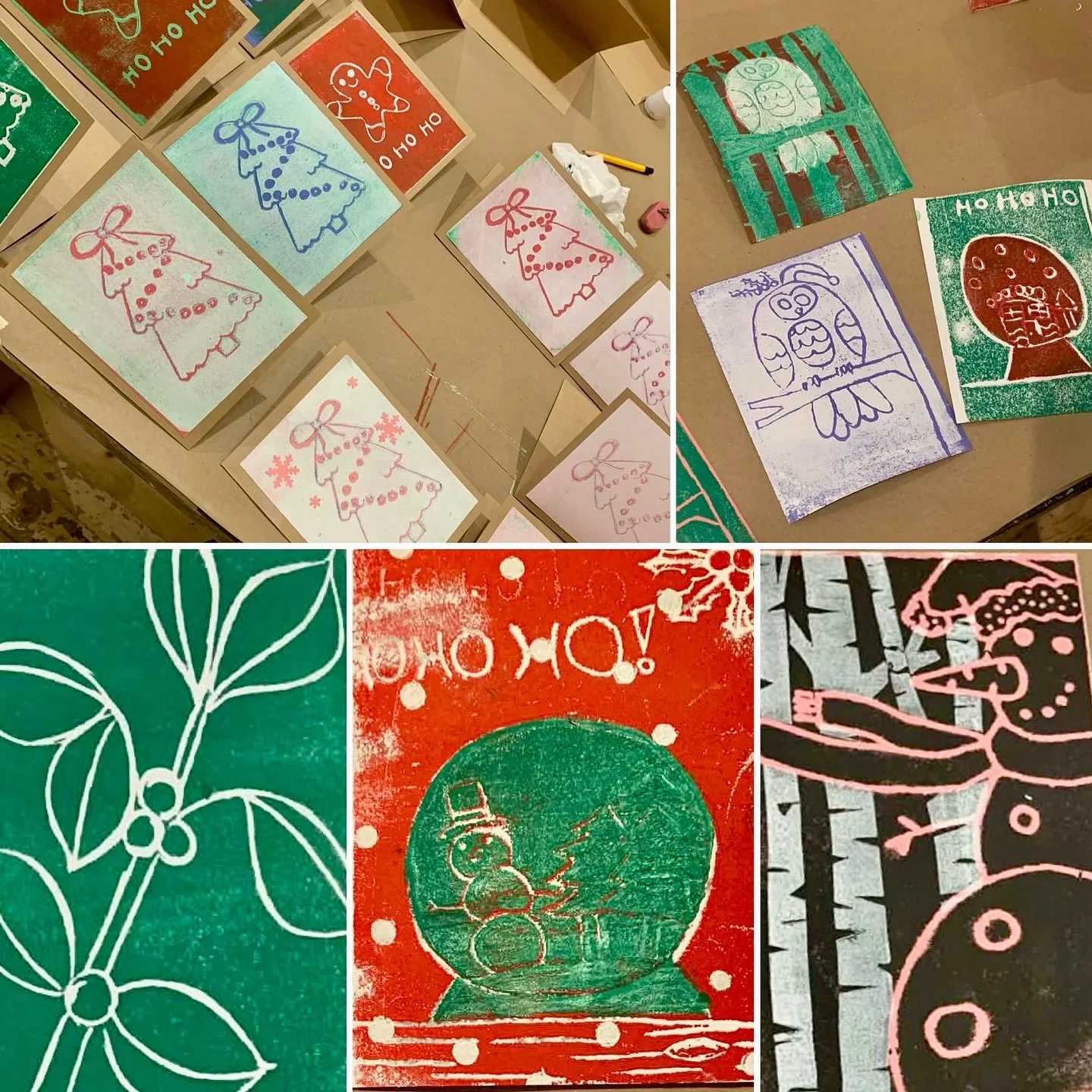 Today was a lovely day for a family workshop! We had a great time designing and stamping our own holiday cards using Styrofoam printmaking. Check out these fantastic designs by our workshop participants! Next Sunday is our final family workshop of th