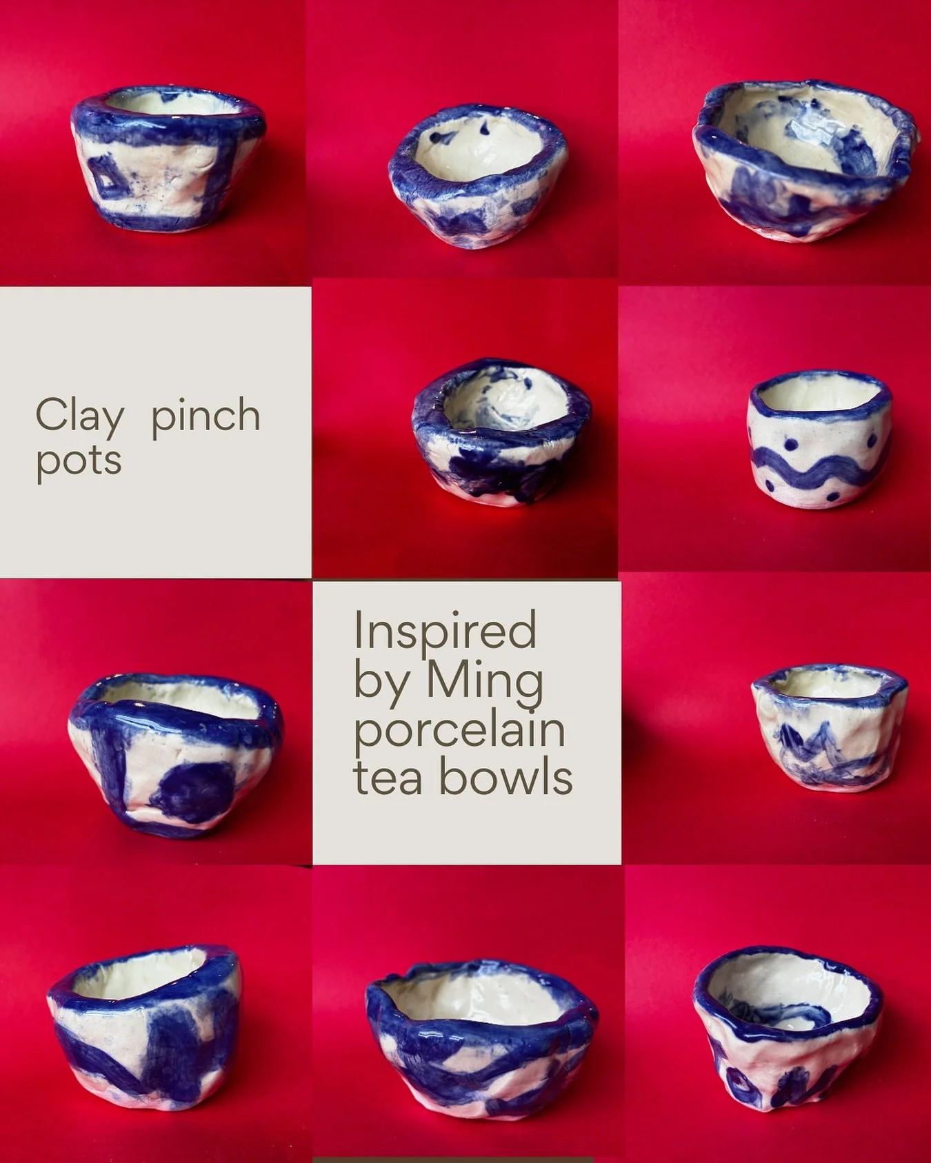 These adorable ceramic tea bowls were made by our #After4 art club at @the_shire_school . For this project, our artists were inspired by the famous blue and white porcelain pottery of the Ming Dynasty. We learned how to shape a ball of clay into a &l