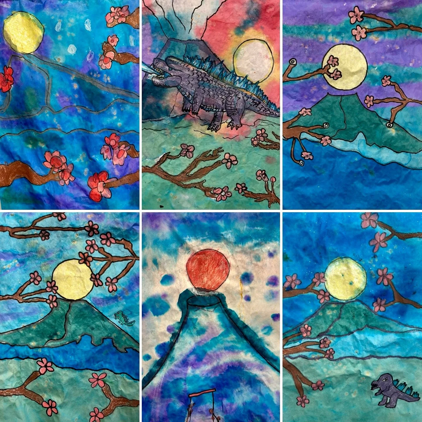 Today our &ldquo;Artventure&rdquo; March Break art campers travelled all the way to Japan to visit Mount Fuji and see the spring cherry blossoms. Some of our campers were even fortunate enough to catch sight of Godzilla! For this project, we used #co