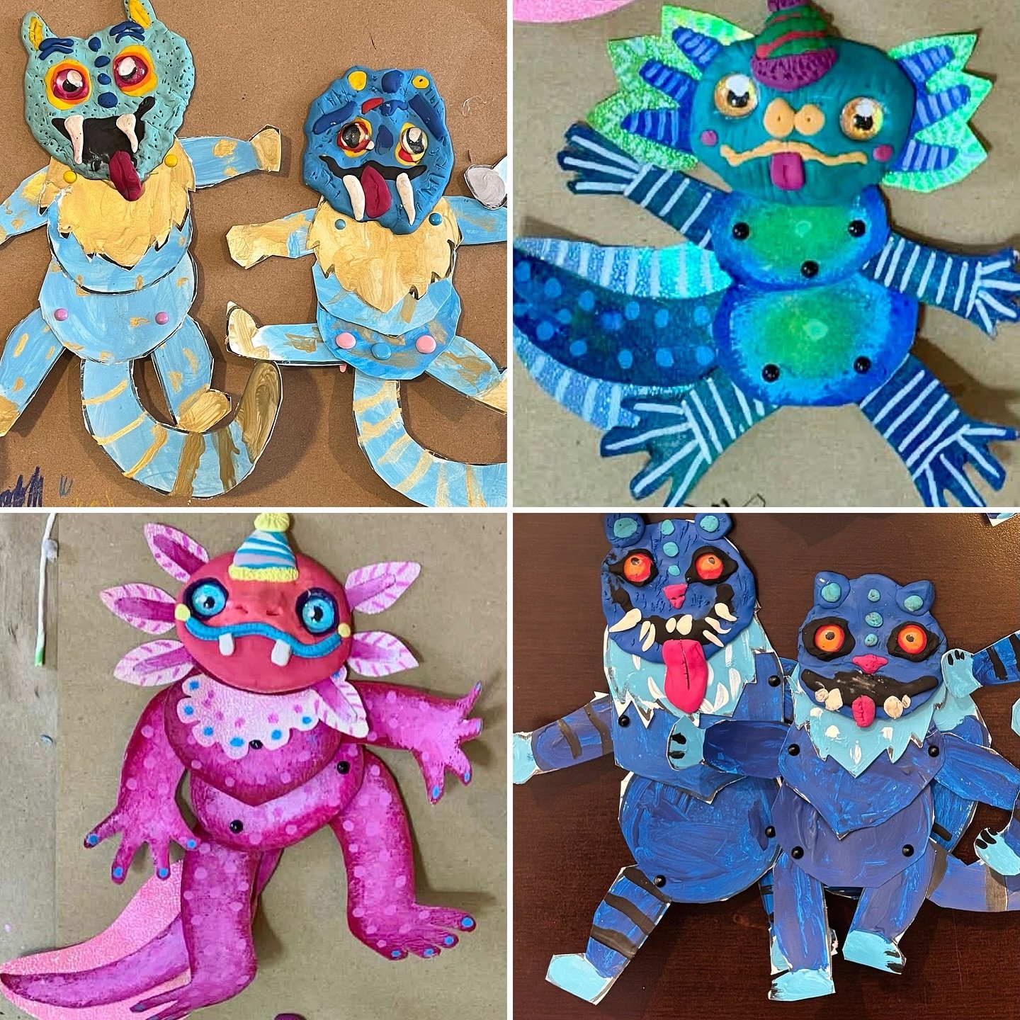 Last week, our March Break art campers were inspired by their favourite characters from tv, games, and movies. Our campers used polymer clay, paper and split pins to make their own posable paper dolls based on these characters. We absolutely love the