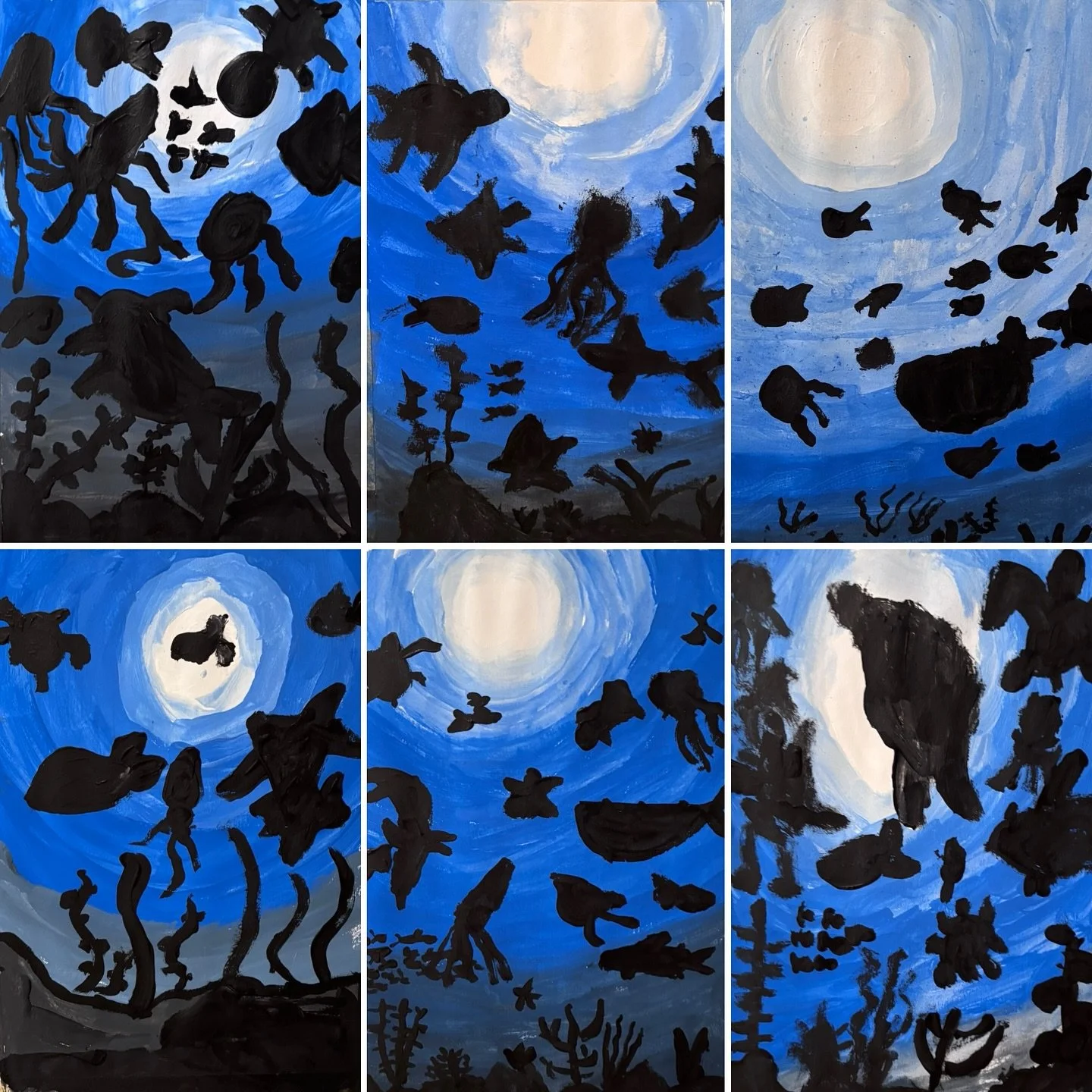 This week, our Monday Grade 1-3 #DrawingandPainting class learned about the element of value. In art, value refers to the relative lightness or darkness of a colour, and can be used to add a sense of depth to a painting. For this project, our young a