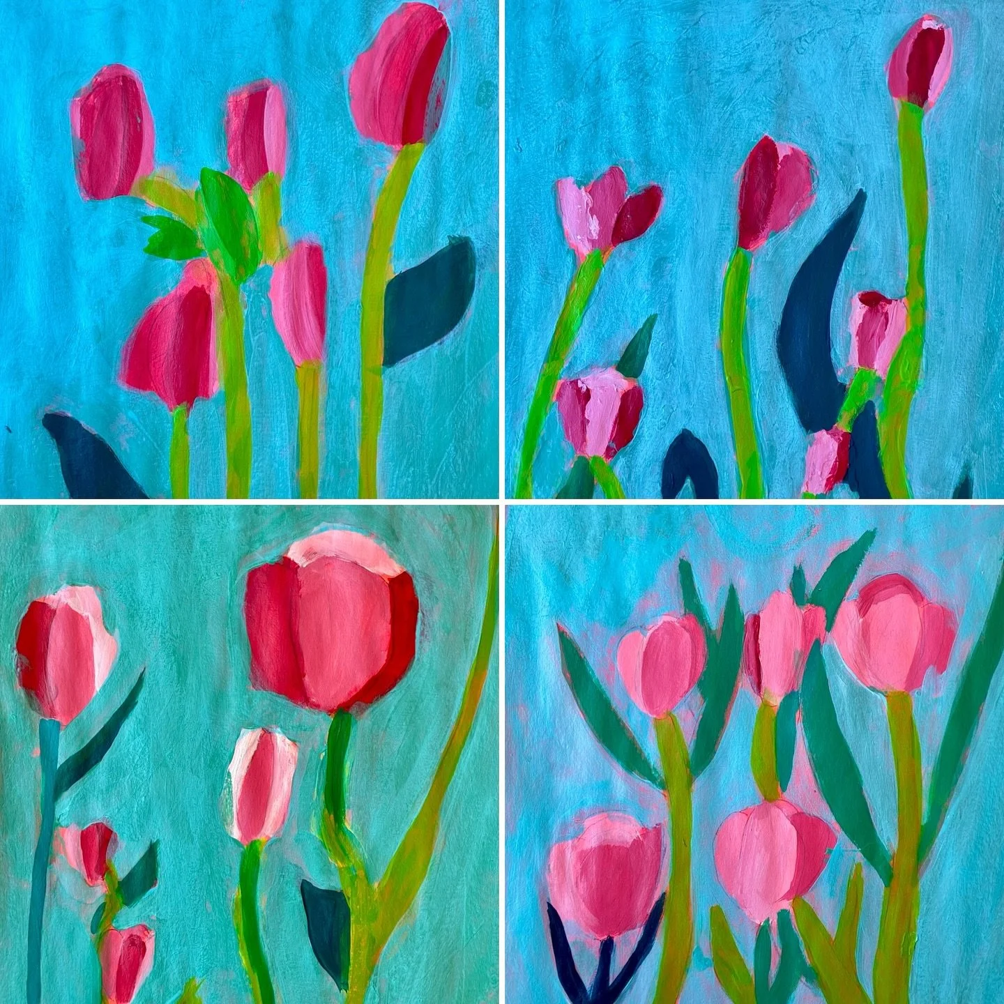We wrapped up our spring off-site program at @the_shire_school this week. It&rsquo;s been a blast creating with the Shire artists all year, and we signed off for the season with a touch of bright spring colour! These beautiful acrylic tulip paintings