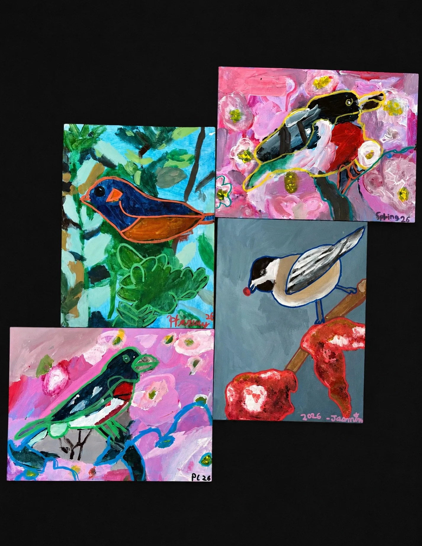 It&rsquo;s spring migration season for our avian friends, and the city has been treated to a colourful array of winged visitors over the past month. These acrylic bird paintings on canvas were made by Harvey L (Gr4), Spring H (Gr5), Pasha C (Gr6), an