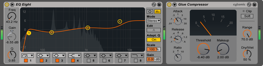 EQ Eight 8頻段等化器 與 Glue Compressor 膠水壓縮器