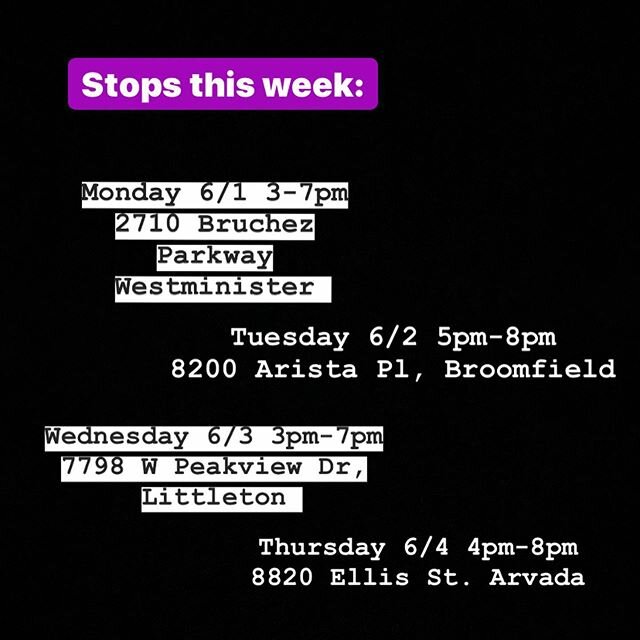 Swipe to see all of our stops this week 🌈🚌we are coming down south...! Make sure you come check it out, our schedule is changing a lot week to week, catch us while you can! .
.
.
.

#glutenfree #dairyfree #cleaneating #100%fruit #vegan #bananas  #d