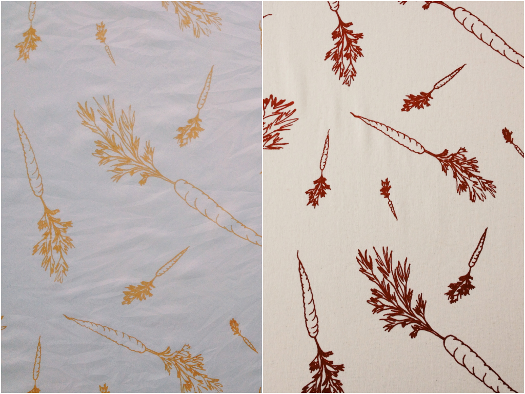 2013. Left: Oxalis + soda ash, Habotai silk. Right: Textile pigments, cotton twill.