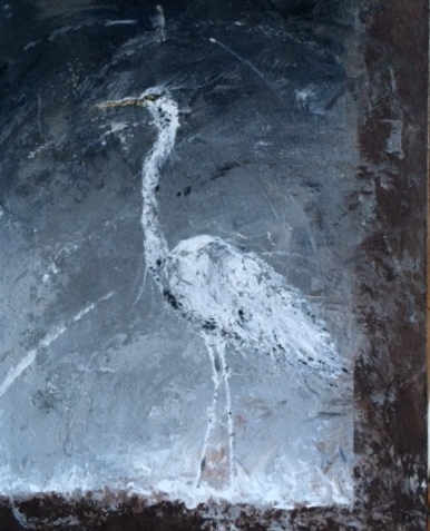 'Waiting' (Heron in Winter)