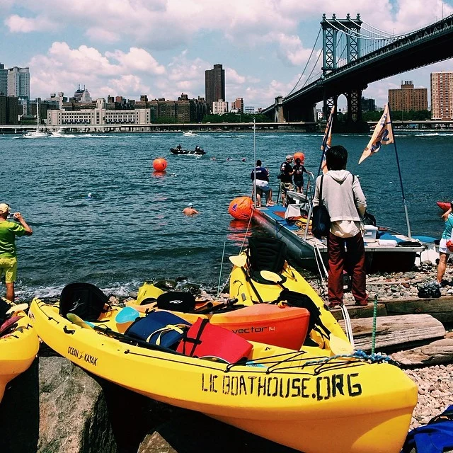 People swimming in the river! #nycswim #vscocam