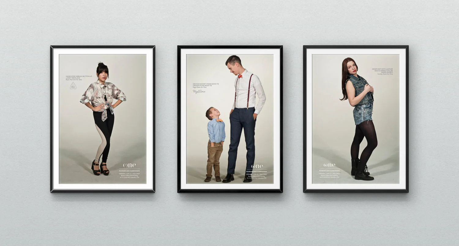 Poster ad series featuring the top three collections. Top designers left to right, Ryun Harrison , Nigel Ewan , Audrey Swart