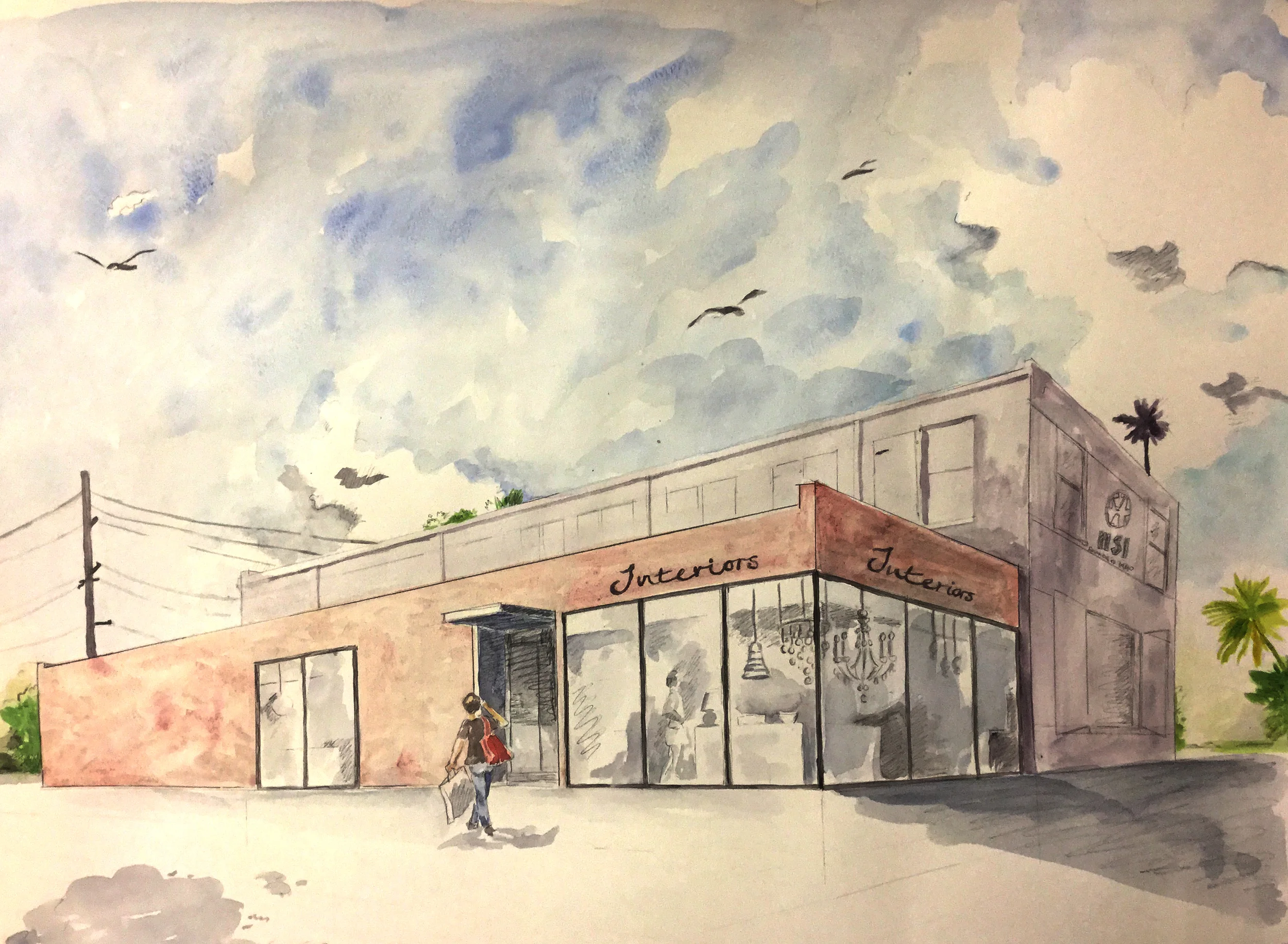 Concept sketch of Interiors' future home.