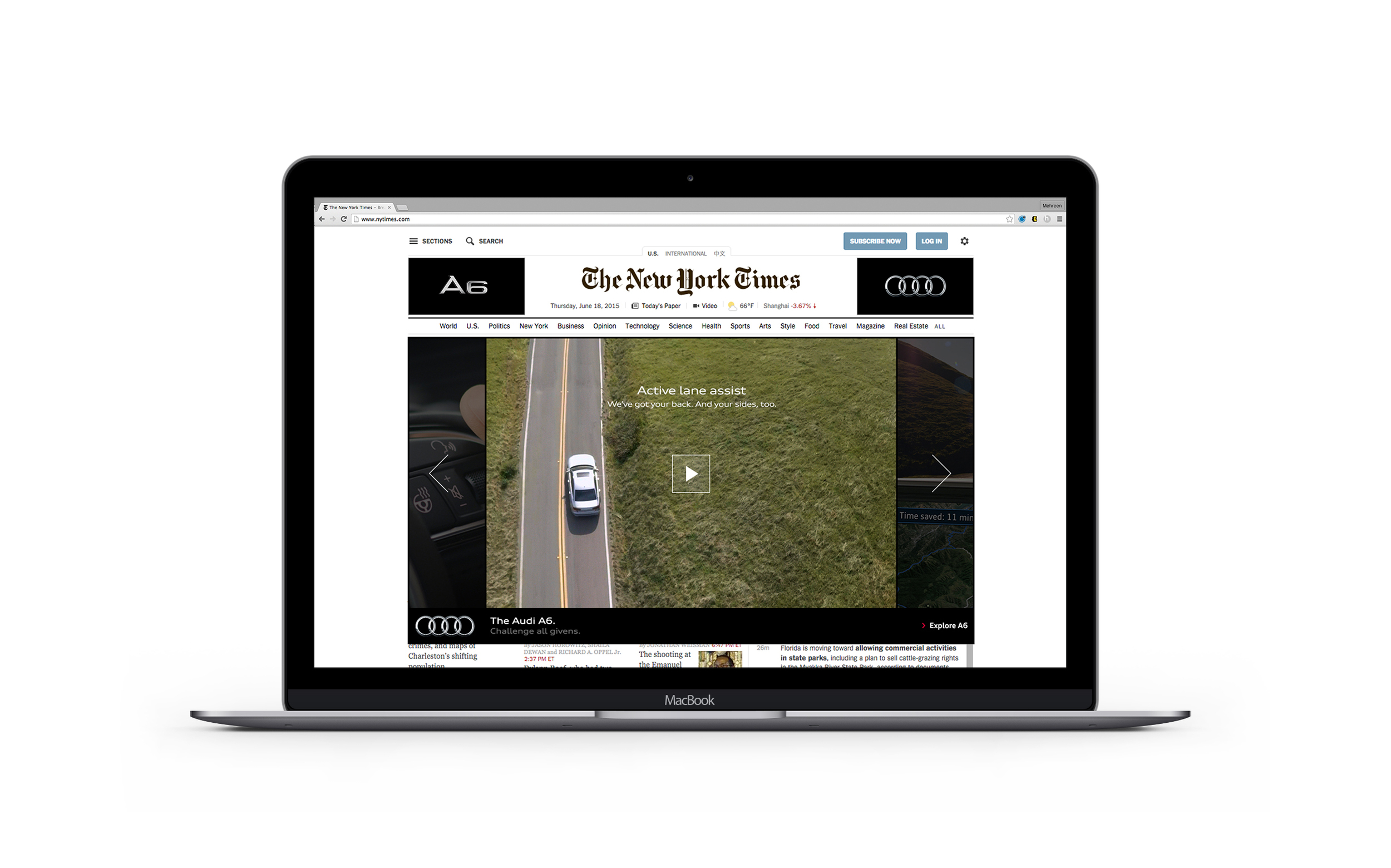  New York Times homepage takeover, expanded state.&nbsp; 