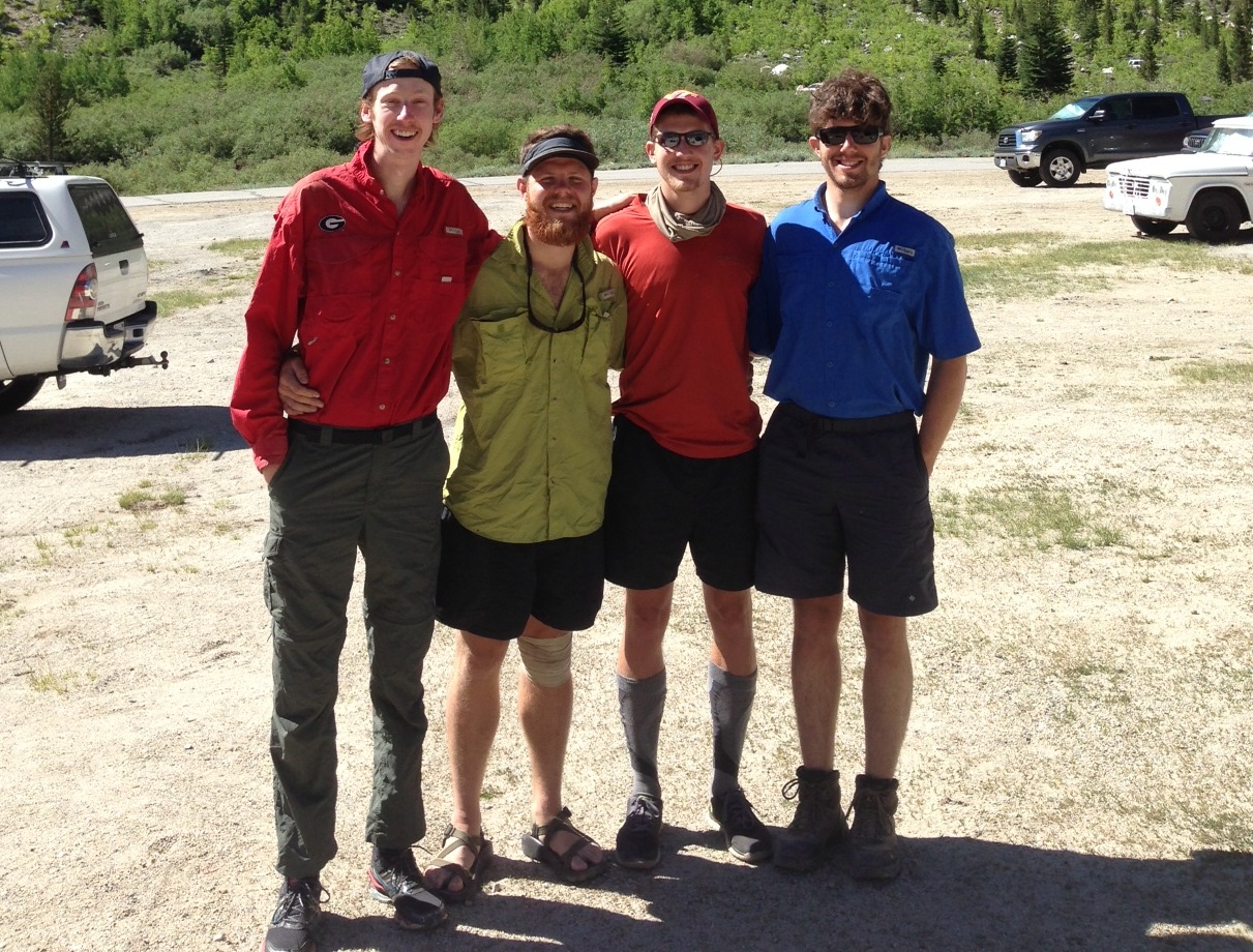 JMT:  John, Gray, Chris and Robbie from Georgia were our first JMTers in 2014 on June 12