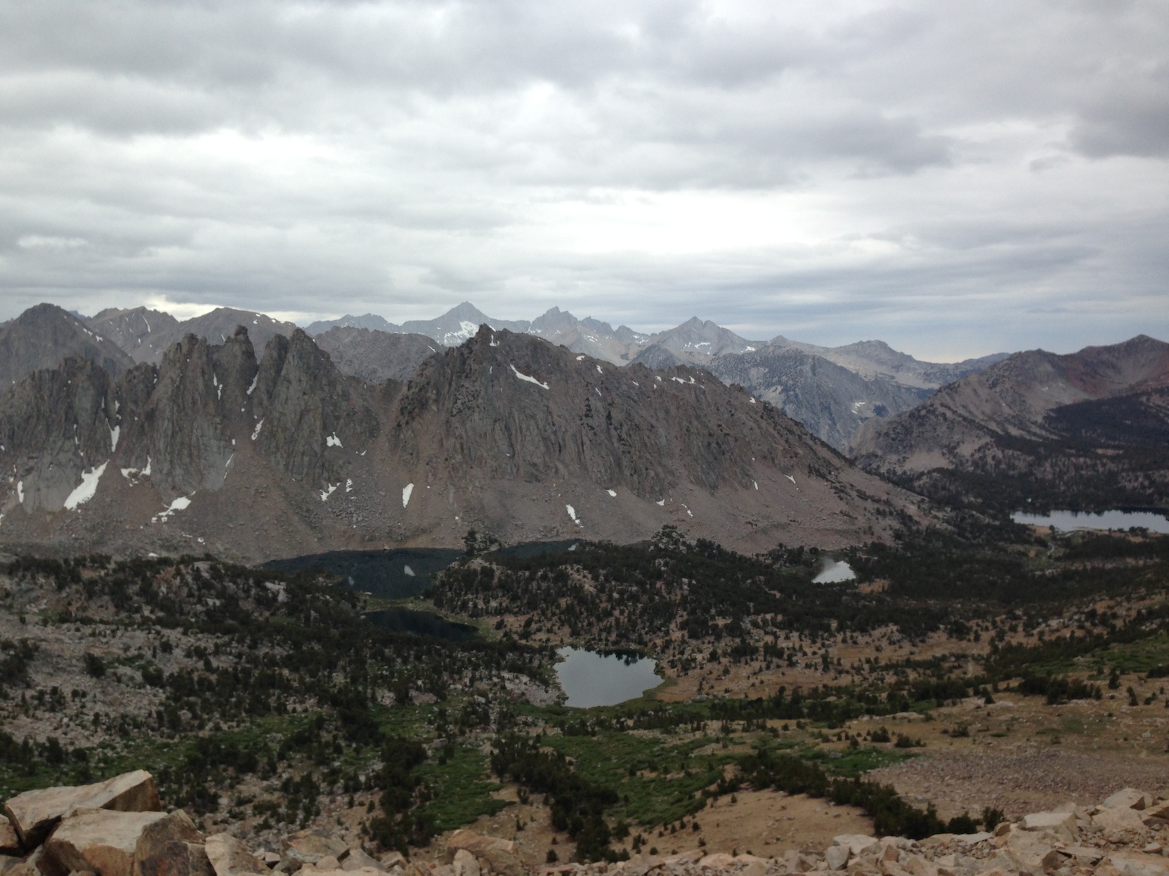 Ominous clouds west of Kearsarge Pass on July 7