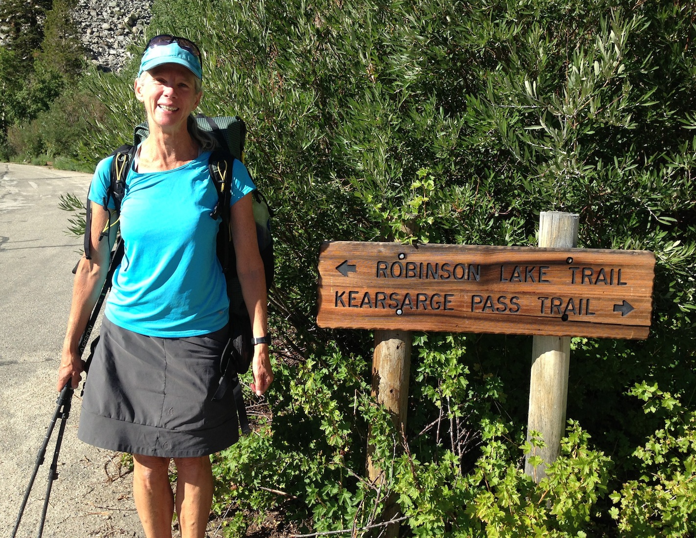 Veteran Alaska hiker Alison is ready to hit the trail over Keasarge Pass and head north after her second stop at the Base Camp this summer. She's doing the yoyo JMT !!!