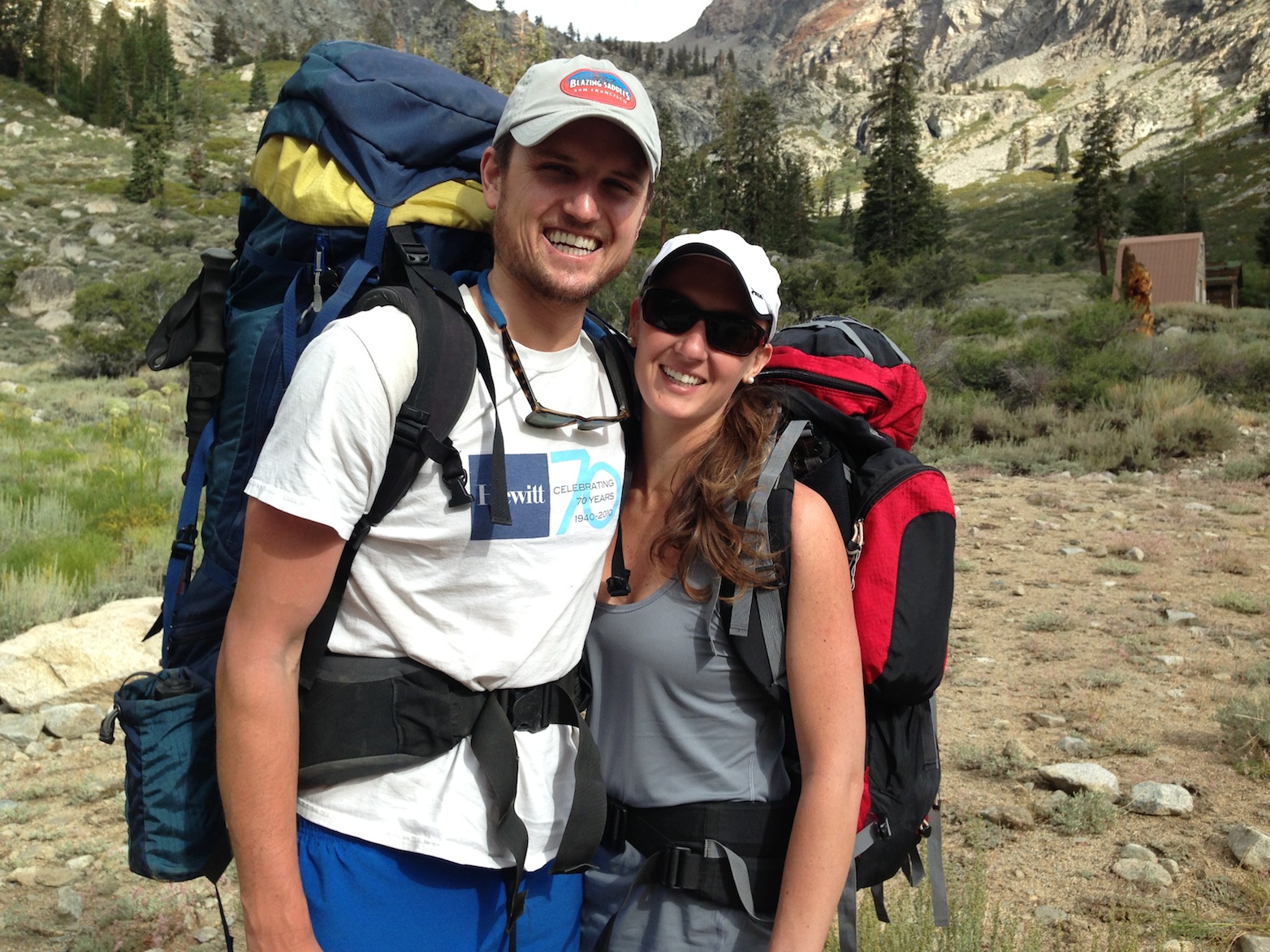 Zach and Cassie on their way up to Kearsarge Pass
