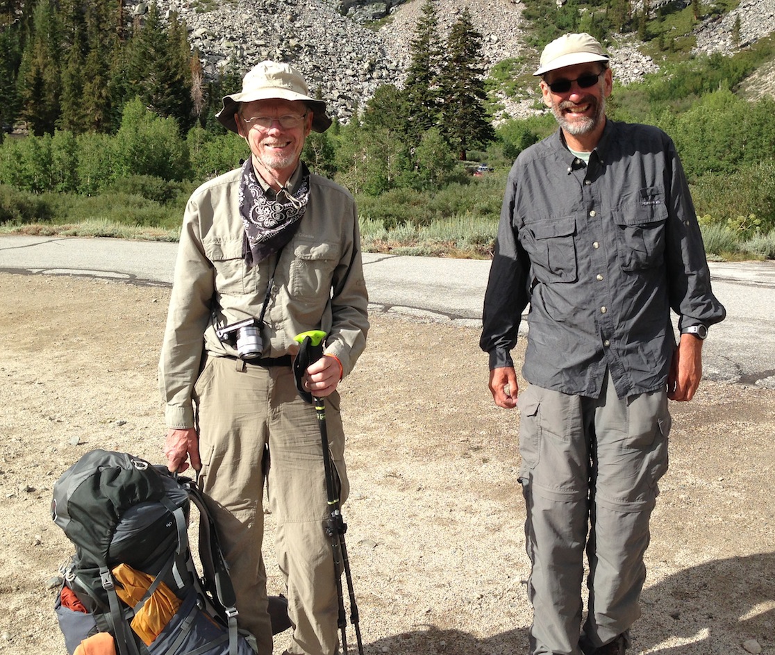 JMT hiking buddies Joe and Doug are ready to finish on top of Whitney.