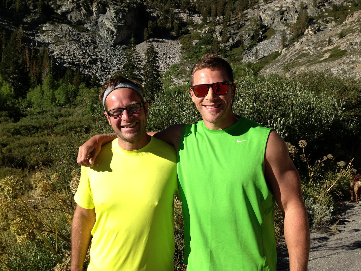 Joe and Vern on their way over Kearsarge Pass in early September