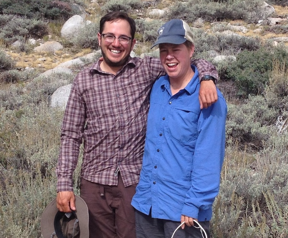 JMT hikers Felix and Betsy from Portland and Seattle are looking good after a night at the Base Camp. They are on their way to the top of Mt. Whitney!