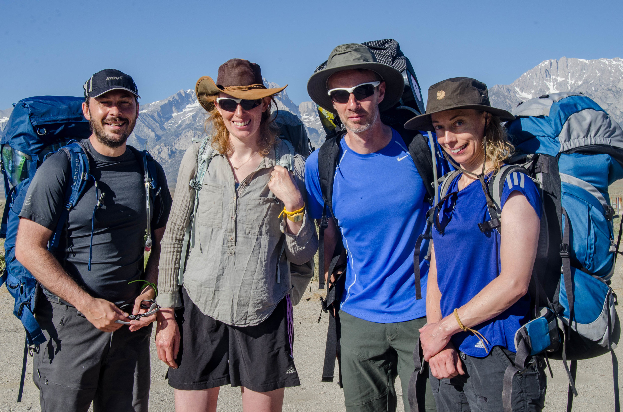 North Bound JMT Hikers from the UK Shelly, David, Juliet and Stuart