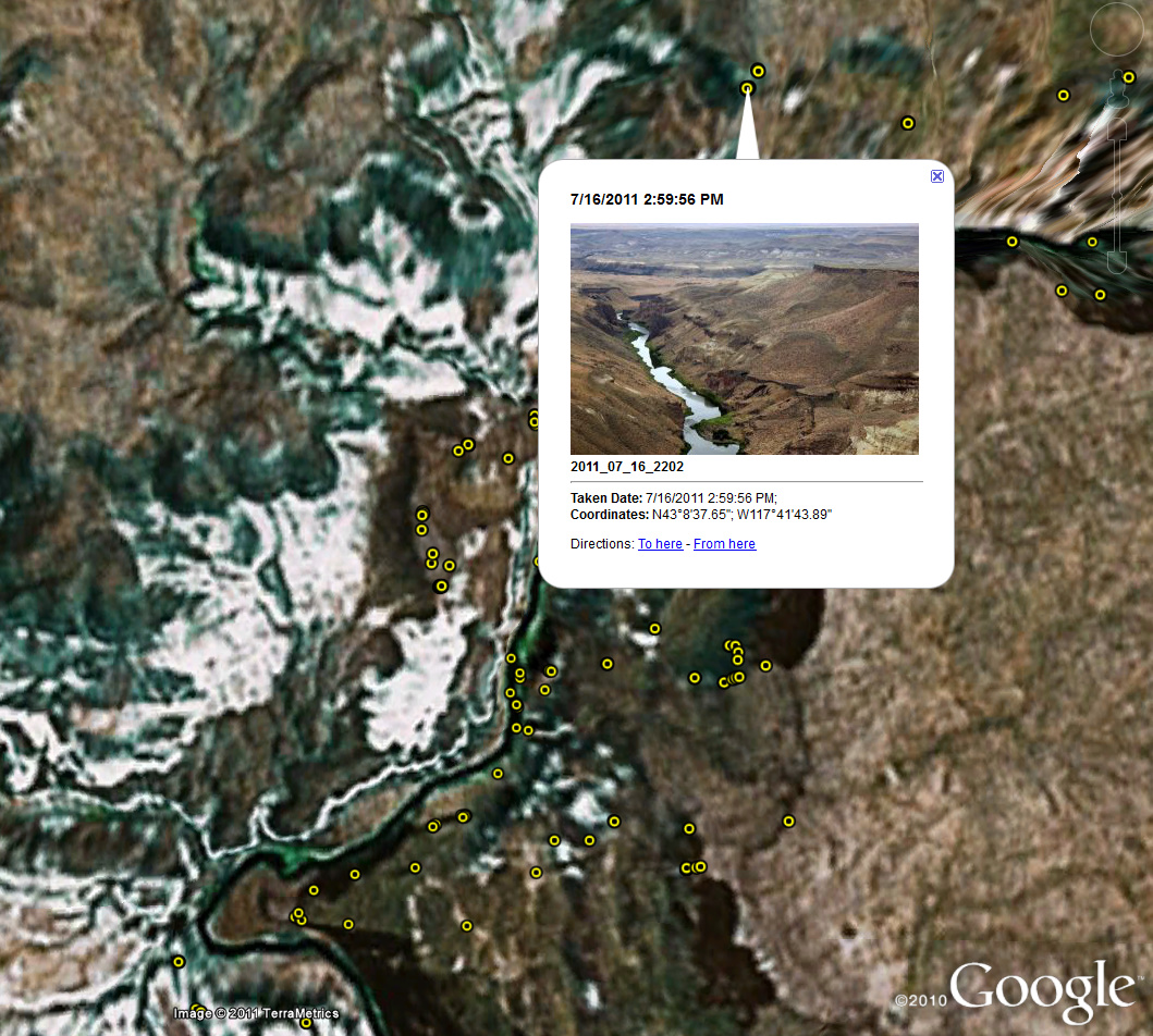 Owyhee River Project. ~1375 web-rez photos. Now in kml form. Go wake up the kids.