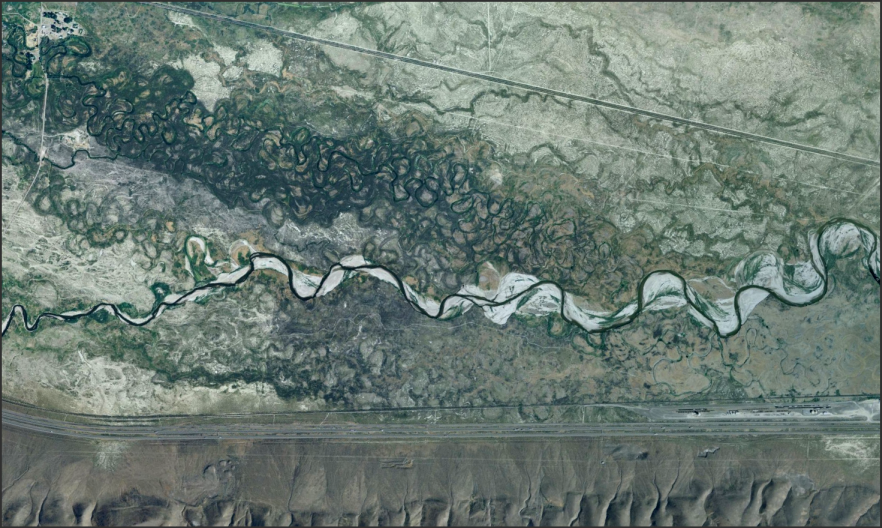Nevada's mighty Humboldt River and its pathological meanders.