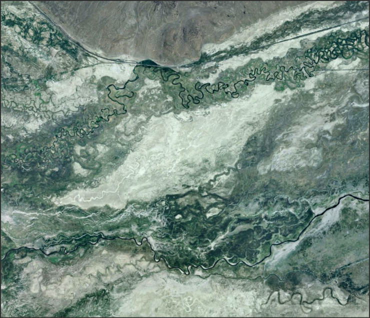 Nevada's mighty Humboldt River and its pathological meanders.