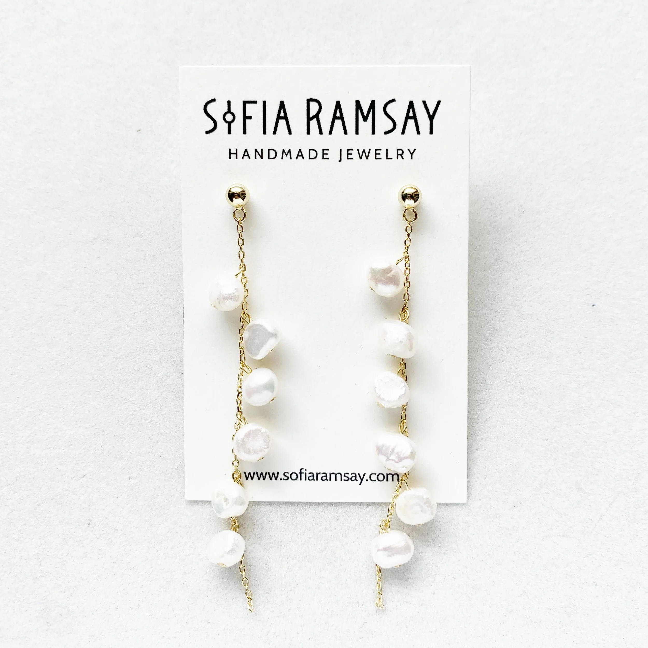 Golden Pearl Glam Earrings