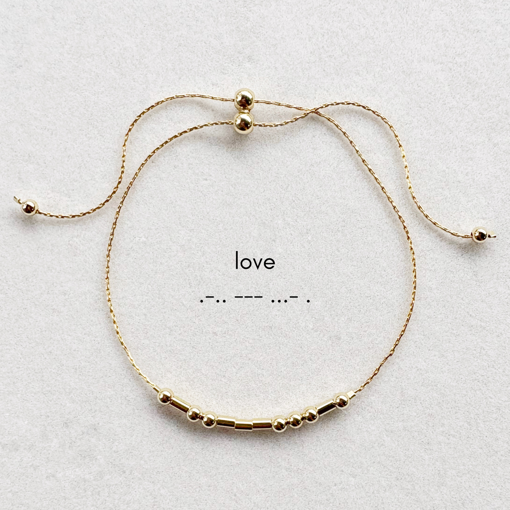 Custom Morse Code Bracelet • Handmade Gold Filled Waterproof