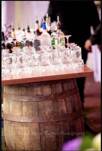 Our rustic oak barrel bars
