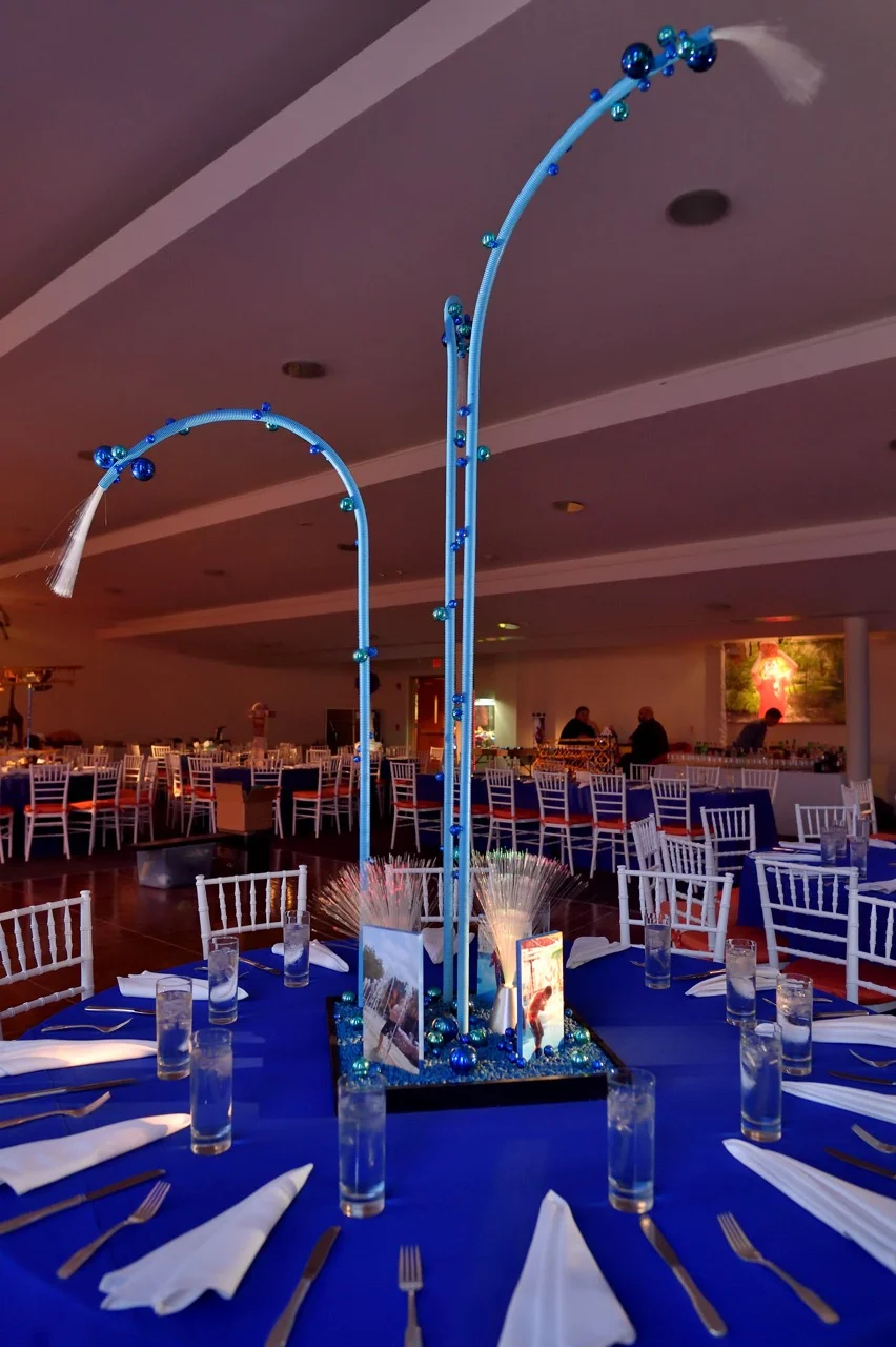 Our interpretation of boardwalk-style fountains with fiber optic accents