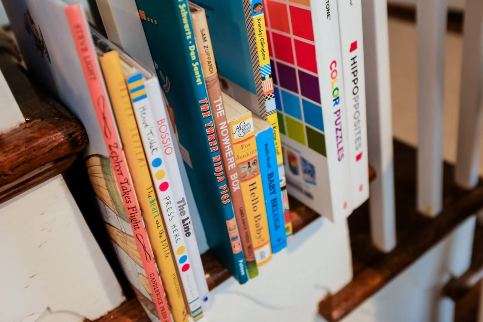 Children's books are all over the family's house, and reading is one of their favorite activities. 