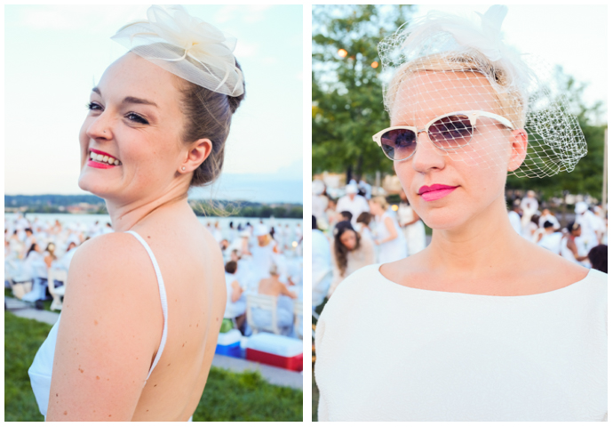 Fascinators and veils were the fashion sets choice way of adding an element of fantasy to their Diner En Blanc ensembles. 