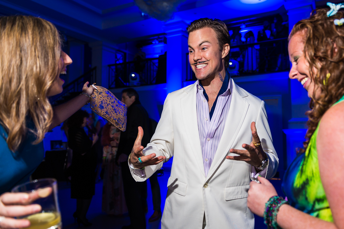 Doing his best young Dali impression, Austin Clemens of Seabourne entertained fellow guests