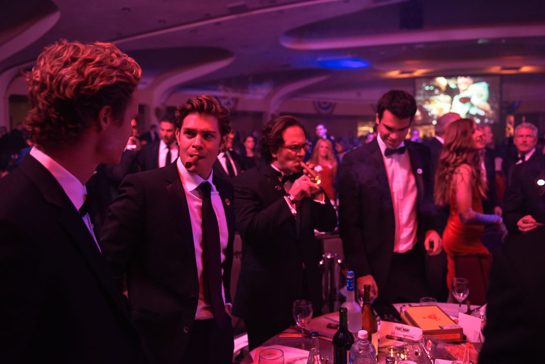 The predominantly male Fight Night benefit provided enormous steak dinners, cigars, and plenty of whiskey at for the ultimate "man's man" fundraiser.