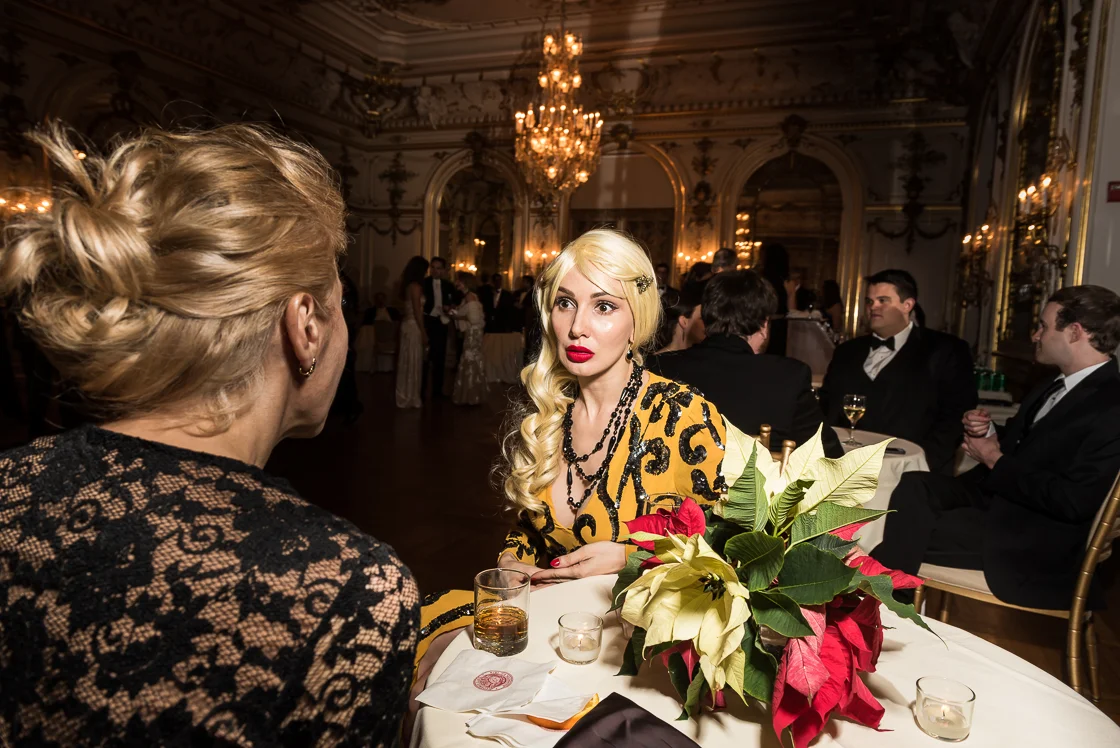 Socialite and author Ioana Nitobe Garrison Lee chats with Gabriela Coman. 