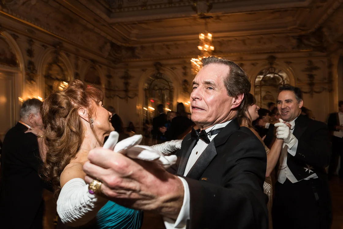 With over twenty years of ballroom dancing lessons under their belts, George and Kim Bentz whirled around the post-dinner dance floor with grace and skill not often seen at today's fetes.